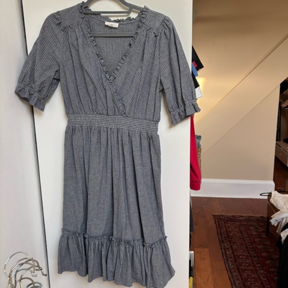 Gray Ruffled Women's Dress